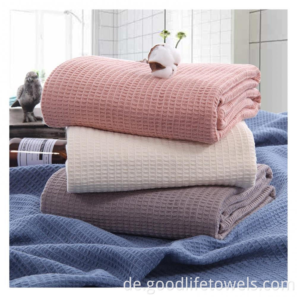 Cotton Waffle Sofa Throw Knit Blanket